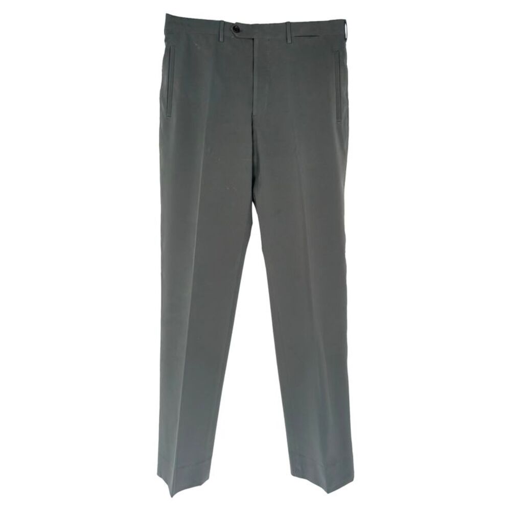 Prada Straight-Leg Trousers in Olive Polyester